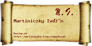 Martiniczky Iván névjegykártya